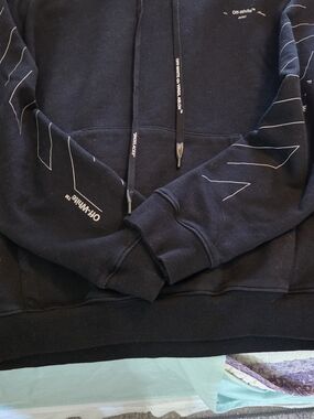 Off-White Black Graphic Pullover Hoodie